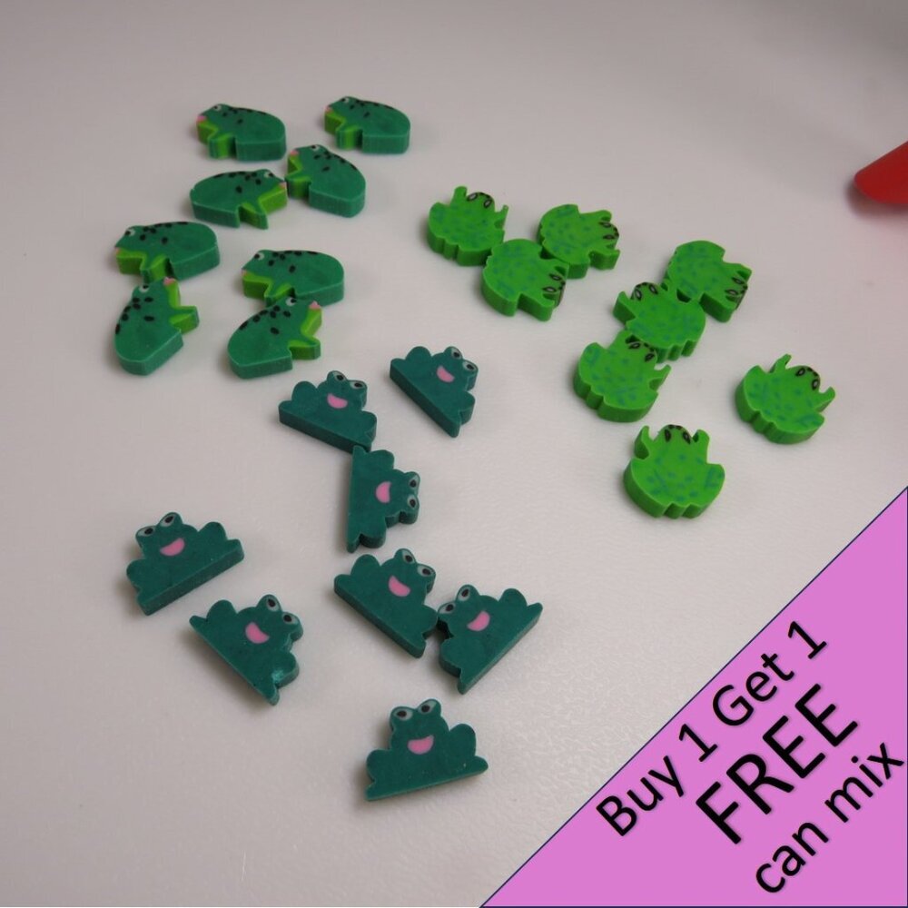 Easter Egg Filler: Small Frog Erasers (24 items)(they stand up)
